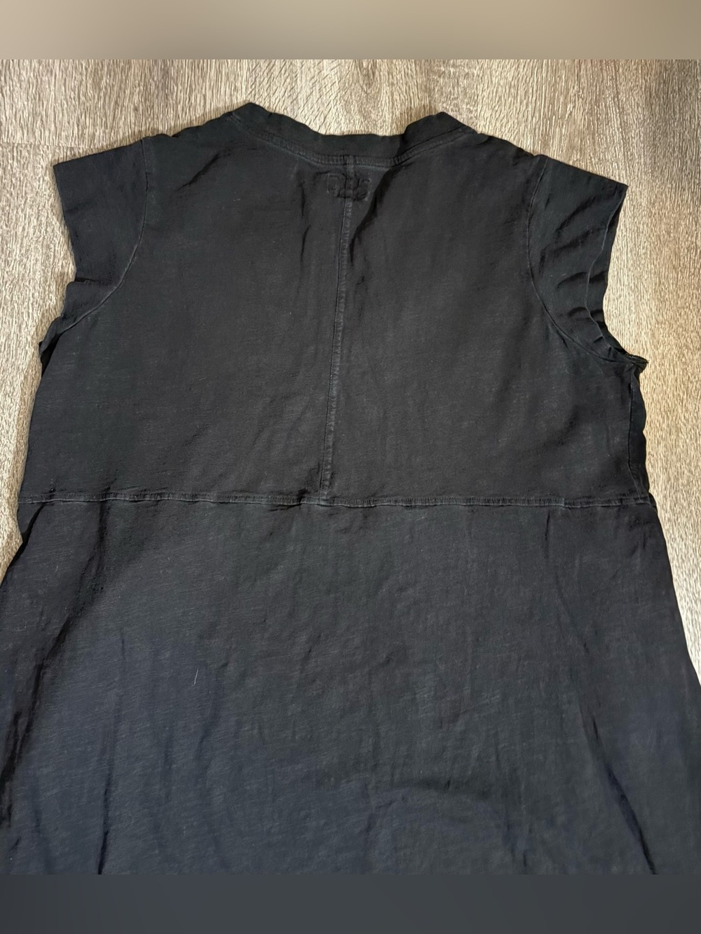 Pact Size XXL Black Relaxed Slub Henley Dress 100% Organic Cotton Knee Pockets - Picture 8 of 12